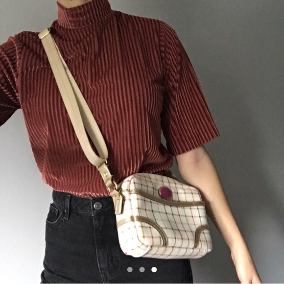 Colourful Plaid Coach Bag - Picture 3 of 3